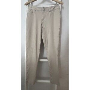 INC Womens Pants Tapered Leg 5 Pocket Knit US 6 Off White Mid Rise Flat Front EC